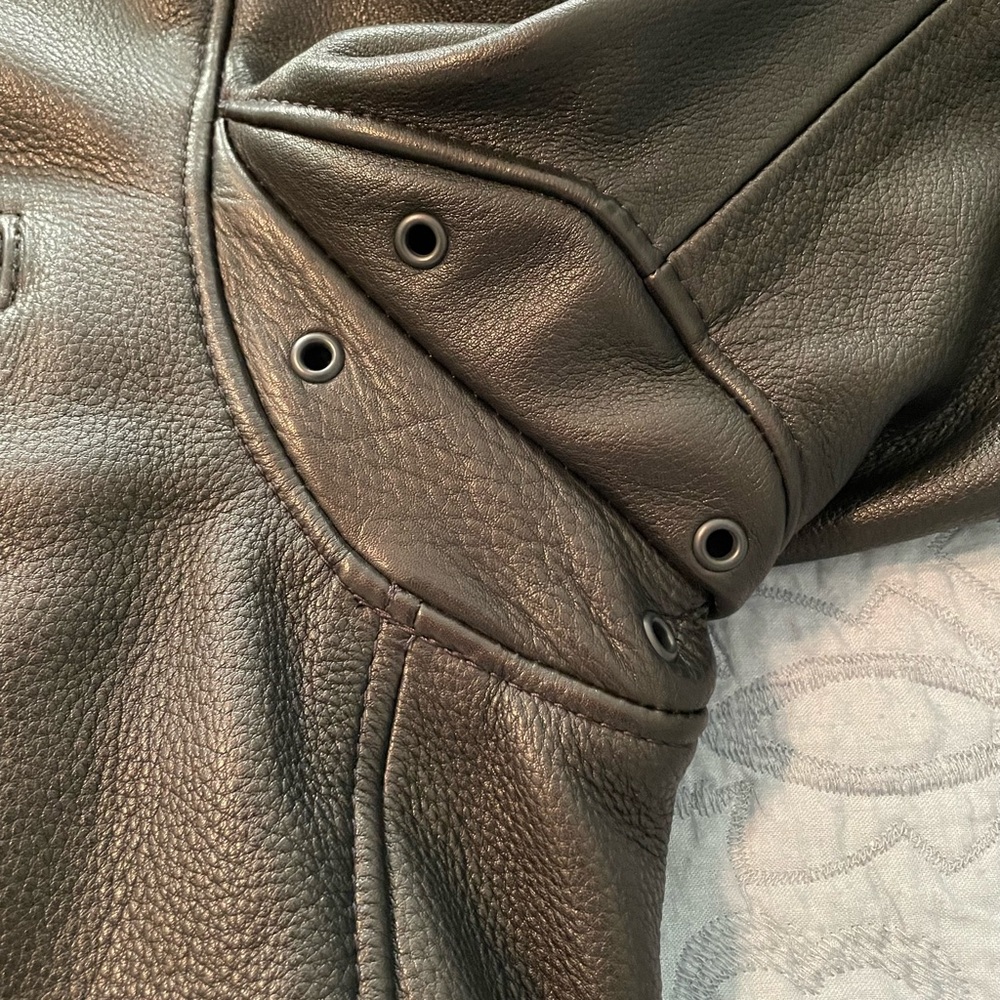Mens Cafe Racer Black Leather Biker Jacket Made in USA - Picture 5 of 13